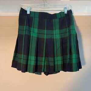 Aerie Blue and Green Pleated Skirt